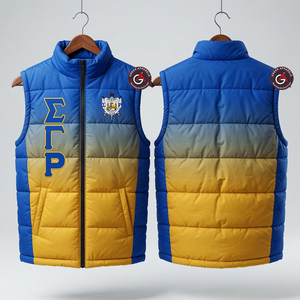 Sigma Gamma Rho Custom Lightweight Waistcoat Warm Bubble Packable Sleeveless Jacket Plus Size Winter Men Duck <b>Down</b> Puffer Vest - Product Image 4