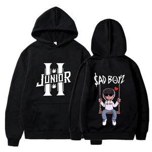 เสื้อฮู้ดดี้ผู้ชายสไตล์ฮิปฮอป สตรีทแวร์ ฮาราจูกุ ทรงหลวม พิมพ์ลายดนตรีเก๋ๆ ผลิตโดยโรงงาน OEM - Product Image 1