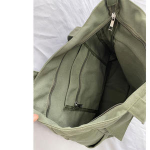 กระเป๋าผ้าแคนวาสลายพรางพิมพ์ลายตามสั่ง ขนาดใหญ่พิเศษ ทนทาน ใช้ซ้ำได้ มีซิปปิด เหมาะสำหรับใส่ของช้อปปิ้ง - Product Image 5