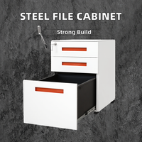 CHNSMILE Classeur sous-bureau en métal durable avec serrure Classeur à tiroirs en acier de qualité industrielle avec roues