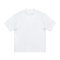T-shirt blanc en coton pour homme, col rond, manches courtes, coupe classique, couleur unie, jersey tricoté, design uni