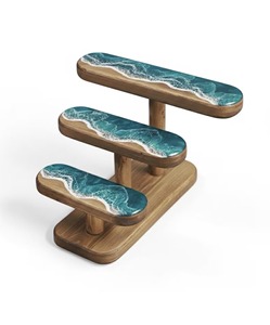 <b>Wooden</b> Ocean Design Stand Ideal For Home Decor Organization Perfumes Cosmetics And Tabletop Display Storage From India - Product Image 1