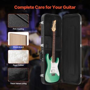 Custodia Rigida per Chitarra Elettrica 43.11 Rettangolare con Chiusura a Scatto, Chiavi, Maniglia, Imbottitura in PVC, Fodera Morbida, Resistente all'Acqua, Materiale Tweed PC - Product Image 4