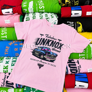 เสื้อยืดแขนสั้นพิมพ์ลาย Pixar Cars Fabulous Unknox Hornet สำหรับเด็ก สีชมพู คอกลม สไตล์ลำลอง พร้อมส่ง - Product Image 1