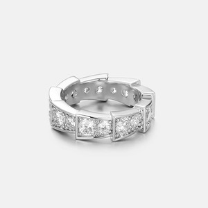 Unique Shape Hip Hop Moissanite Diamond <b>Ring</b> Sterling Silver Moissanite Diamond Sterling Silver Hip Hop Unisex <b>Ring</b> - Product Image 2