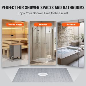 Kit Piatto Doccia 60x48 con Flangia in PVC da 2 Pollici, Membrana Impermeabile e Griglia in Acciaio Inossidabile di Shower Curb Kit - Product Image 6