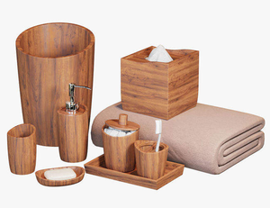 Ensemble de salle de bain en bois d'acacia naturel de haute qualité, idéal pour hôtels et usage domestique, article très vendu - Product Image 4