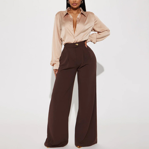 Cotton Linen Women Wide Leg Pants High Waist Pocketed Loose Trousers Spring Summer Lady Casual Trouser In Reasonable Price - Product Image 4