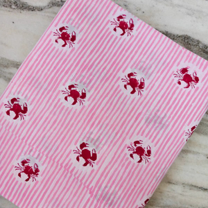 Advik Hand Block Print Cotton Fabric Eco-Friendly Sustainable Soft Beautiful Crab Prints Rib Designs Available Wholesale Export - Product Image 1