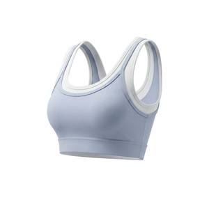 Soutien-gorge de sport sans coutures côtelé bleu clair, dos nageur, maintien moyen, pour yoga, gym, entraînement, respirant, séchage rapide, coussinets amovibles - Product Image 1