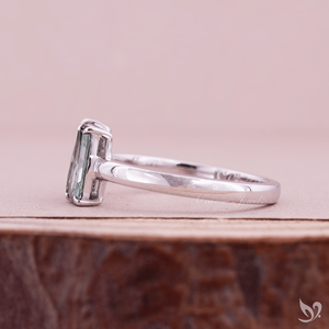 <b>Emerald</b> and Pear Cut Green Lab Grown Diamond Toi et Moi Engagement <b>Ring</b> 925 Sterling <b>Silver</b> Two Stone Minimal Ready To Ship <b>Ring</b> - Product Image 2