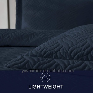 <span class=keywords><strong>Couvre</strong></span>-<span class=keywords><strong>lit</strong></span> matelassé réversible en <span class=keywords><strong>coton</strong></span>, lavable en machine, de luxe, personnalisé, nouveau design, 3 pièces, <span class=keywords><strong>bleu</strong></span> foncé, 2023 - Product Image 4