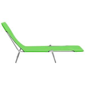 Ensemble de 2 chaises longues durables en acier thermolaqué vert et tissu Oxford pour l'extérieur - Product Image 4