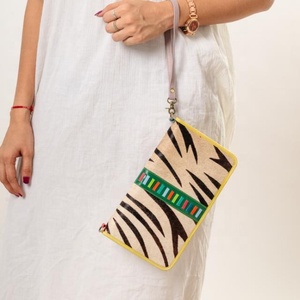 Gran oferta, bolso de mano de cuero genuino para mujer, bolso de mano de un solo Mango, vestido bohemio Vintage inspirado, bolsos de hombro con entramado de diamantes - Product Image 2