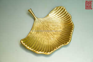 Decorative Metal Leaf Tray for <b>Vanity</b>, Console, and Coffee <b>Table</b> – Ideal for Storing Jewelry, Keys, Chocolates, and <b>Small</b> Decor - Product Image 5