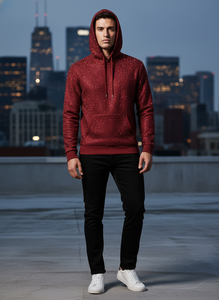 Sudadera con capucha y cremallera con logotipo personalizado de pedrería para hombre, 500 g/m², lavado ácido, oversize, de felpa francesa gruesa, estilo urbano, marca OEM - Product Image 5