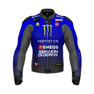 Chaqueta de Motociclismo para Hombre, Marca Ramaha, de Cuero Vacuno Genuino, con Protección de Nivel 2 CE y Soporte para la Espalda - Product Image 1