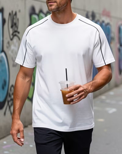 Men's Short Sleeve O Neck Printed Gray 100% Cotton 180g Jersey Front Logo Casual T-Shirt Regular Fit Breathable - Product Image 6