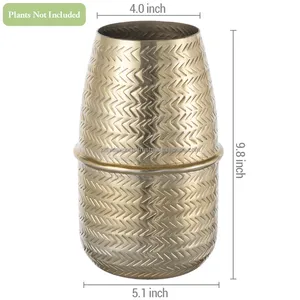 Vase à fleurs en métal de luxe pour décoration de bureau, élégant accessoire, fournisseur en gros, vase à fleurs en métal haut de gamme pour table de café, décoration élégante en gros - Product Image 3