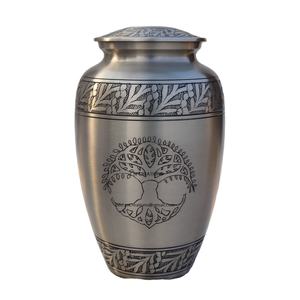 Urne de crémation d'arbre de vie en laiton de haute qualité Fournitures funéraires gravées pour adultes en métal pour cendres humaines directement du fabricant - Product Image 1