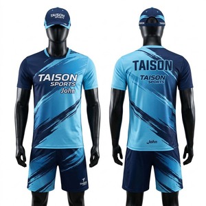 Uniforme de badminton en polyester de qualité supérieure 240g, séchage rapide, respirant, anti-UV, anti-bactérien, manches courtes, personnalisable pour hommes, transfert thermique - Product Image 1