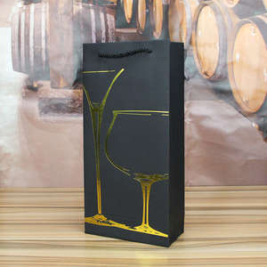 Bolsa de Vino Personalizada con Logotipo, Económica de Fábrica, con Lámina Dorada, Reciclable, con Asa, para Regalo - Product Image 3