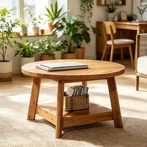 Tavolino Rustico Fatto a Mano per Soggiorno, Eleganti Tavolini da Caffè Moderni con Design Pieghevole, Stile Accento per Casa e Ufficio con Funzione di Archiviazione - Product Image 5