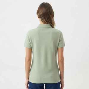 เสื้อโปโลผู้หญิงสีเขียวอ่อน แขนสั้น ปักโลโก้ แบรนด์ฮอว์คอาย ผ้าคอตตอนปิเก้ สไตล์ลำลอง - Product Image 4