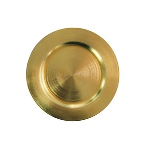 Assiette de présentation ronde en métal or rose, couleur unie, finition polie, design moderne, passe au lave-vaisselle, vaisselle de fête, assiette de mariage - Product Image 5