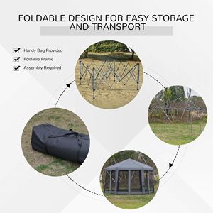 Tenda Pop-Up Resistente 13FT X 13FT, Forma Esagonale, 6 Pareti Laterali in Rete, Altezza Regolabile a 3 Livelli, Struttura in Acciaio Robusto, Premium per Esterni - Product Image 6