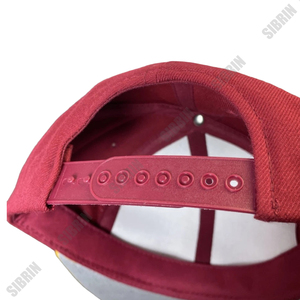หมวกแก๊ป SIBRIN แบบสั่งทำได้ 6 แผง ทรง Snapback สีแดงเลือดหมู-เหลือง ปีกแบน ผ้าทวิลล์ สไตล์ลำลอง หมวกเบสบอล ปีกแบน ปรับสายได้ เหมาะสำหรับกิจกรรมกลางแจ้ง - Product Image 6