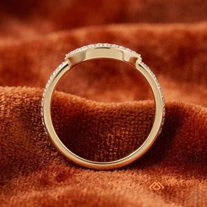 Gold Bling Jewelry Shape Engagement <b>Ring</b> for Women Elegant Halo Promise Daily Wear Bridal <b>Ring</b> - Product Image 3