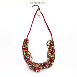 MAE Multilayer Colored Bone Beaded Heart Shape Women's Fashion <b>Boho</b> Style Party <b>Necklace</b> - Product Image 2