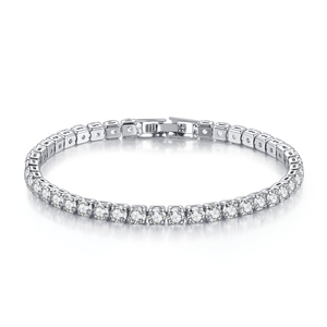 Pulsera de tenis con eslabones solitarios de moissanita brillante clásica, estilo hip-hop, chapada en oro de 14K, joyería fina, venta al por mayor - Product Image 2