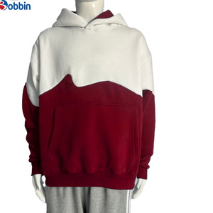 Sweat-shirt à capuche essentiel surdimensionné à manches longues pour homme, imprimé numérique, bicolore, coupe ample, épaules tombantes, personnalisable - Product Image 6