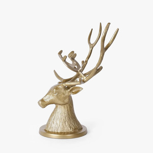 Porte-bouteilles à vin moderne en aluminium en forme de tête de cerf, capacité 2 bouteilles, présentoir à vin de luxe pour comptoir, décoration de bar à domicile - Product Image 3