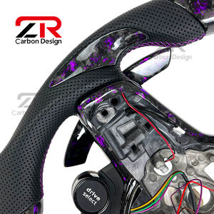 Volant en fibre de carbone forgé personnalisé avec bouton de démarrage pour Volkswagen VW <span class=keywords><strong>GTI</strong></span> Series/<span class=keywords><strong>Golf</strong></span> 7R Series Mk7 Mk7.5 GLI - Product Image 3