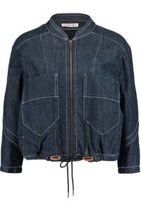 Women's Dark Wash <b>Denim</b> <b>Jacket</b> <b>Cropped</b> Fit Long Sleeve With Pockets Casual Style Autumn Wear - Product Image 6
