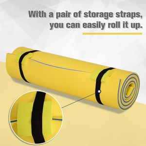 Tappetino Galleggiante 3 Strati in PVC 3x1,5m, Materassino Galleggiante Spesso e Resistente per Piscina, Lago, Oceano - Giallo - Product Image 4