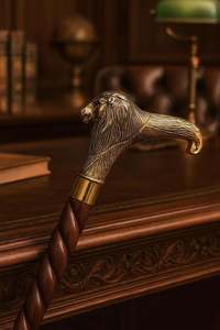 Bastón de madera ajustable de 3 secciones con mango de latón pulido de alta calidad, estilo Art Deco, para personas mayores, precio al por mayor por UO - Product Image 5