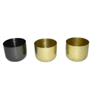 Stainless Steel Hammered Design Round Candle <b>Jar</b> Custom Christmas Occasion Discounted Price - Product Image 1