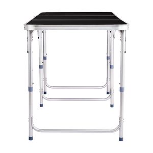 Tavolo Pieghevole in Lega di Alluminio Regolabile in Altezza 6ft Nero Portatile per Campeggio Picnic Cucina Palestra Esterno con Vano Portaoggetti - Product Image 5