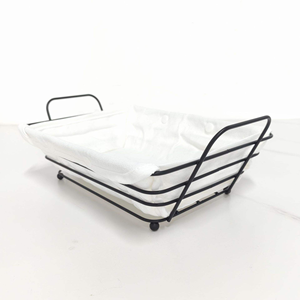 Cesta de Almacenamiento de Alambre Metálico al por Mayor con Asa, Cesta Rectangular Redonda para Frutas, Pan y Aperitivos, Cesta de Exhibición de Alimentos - Product Image 2