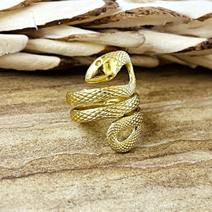 Anillo de Serpiente de Último Diseño, Anillos Boho de Latón para Mujer, Chapado en Oro de 18k, Joyería con Diseño de Serpiente Gótica para Venta al por Mayor/OEM/ODM - Product Image 5