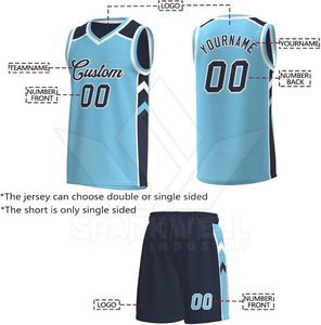 Conjunto de Uniforme de Baloncesto Personalizado, Cuello en V, Sin Mangas, Impresión Sublimada, Color Degradado en la Parte Delantera, Poliéster que Absorbe la Humedad, Unisex para Adultos - Product Image 3