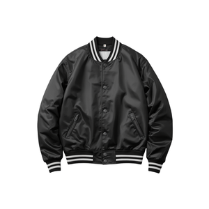Chaquetas Varsity de Nailon Mate para Hombre, Chaqueta Bomber Minimalista, Impermeable, Cortavientos, Ligera, Informal - Product Image 1