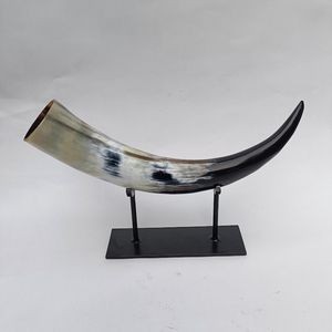 Viking Horn Beer <b>Mugs</b> With Wooden Stand And Decorative Sword Holder Floral Pattern Gold Plated Vintage Style For Party Adult Use - Product Image 1