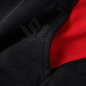 Sudadera con Capucha para Hombre, Diseño Color Block Rojo y Negro, Ecológica, con Logotipo Frontal, Corte Regular, Tejido de Poliéster, para Otoño - Product Image 5