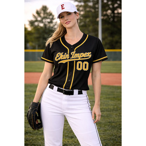 Uniformes de baseball personnalisés en maille respirante à séchage rapide, vêtements de sport imprimés par transfert thermique, rayures fines, logo personnalisé brodé pour hommes - Product Image 5