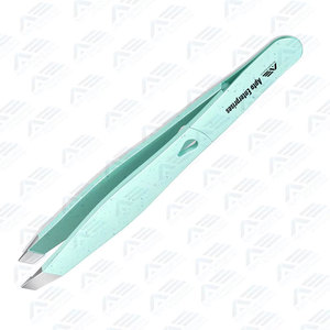 Custom Logo Slanted Tip Precision Tweezers <b>for</b> Hair Plucking Professional Stainless Steel Eyebrow Tweezers - Product Image 4